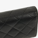 Chanel Large Gusset Black Caviar Quilted Flap Wallet