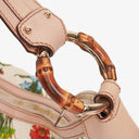 Gucci Canvas Floral Flora Bamboo Ring Hobo Bag