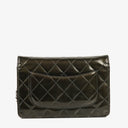 Chanel Black Patent Leather Quilted Wallet On Chain Bag