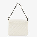 Chanel White Quilted Lambskin Plastic Hardware Shouder Bag