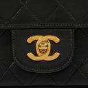 Chanel Medium Vintage Classic Double Flap Bag in Quilted Black Lambskin With 24K Gold-Plated Hardware