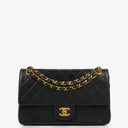 Chanel Medium Vintage Classic Double Flap Bag in Quilted Black Lambskin With 24K Gold-Plated Hardware