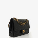 Chanel Medium Vintage Classic Double Flap Bag in Quilted Black Lambskin With 24K Gold-Plated Hardware