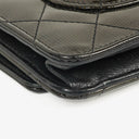 Chanel Black Patent Leather Quilted Wallet On Chain Bag