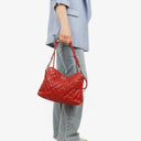 Chanel Caviar Rouge Quilted Leather French Riviera Hobo Bag
