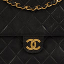Chanel Medium Classic Single Flap Bag Black Quilted Lambskin With 24K Gold-Plated Hardware