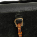 Gucci Black Vintage Suede Bamboo Tote