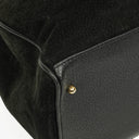 Gucci Black Vintage Suede Bamboo Tote