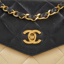 Chanel Bi-Color Black/Beige Quilted Lambskin Flap Bag