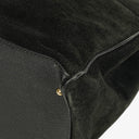 Gucci Black Vintage Suede Bamboo Tote
