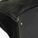 Gucci Black Vintage Suede Bamboo Tote