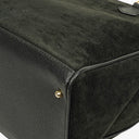 Gucci Black Vintage Suede Bamboo Tote
