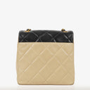 Chanel Bi-Color Black/Beige Quilted Lambskin Flap Bag