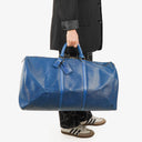 Louis Vuitton Keepall 60 Blue EPI Leather Travel Bag