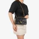 Chanel Vintage Small Classic Double Flap Bag Black Quilted Lambskin 24K Gold-Plated Hardware
