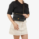 Chanel Vintage Small Classic Double Flap Bag Black Quilted Lambskin 24K Gold-Plated Hardware
