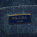 Prada Avio Denim Logo Tote Bag
