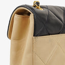 Chanel Bi-Color Black/Beige Quilted Lambskin Flap Bag