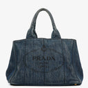 Prada Avio Denim Logo Tote Bag