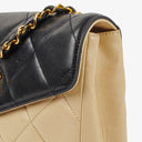 Chanel Bi-Color Black/Beige Quilted Lambskin Flap Bag