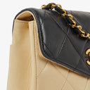 Chanel Bi-Color Black/Beige Quilted Lambskin Flap Bag