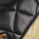 Chanel Bi-Color Black/Beige Quilted Lambskin Flap Bag