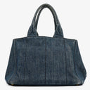 Prada Avio Denim Logo Tote Bag
