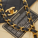 Chanel Bi-Color Black/Beige Quilted Lambskin Flap Bag