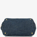 Prada Avio Denim Logo Tote Bag