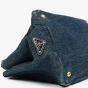 Prada Avio Denim Logo Tote Bag