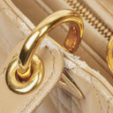 Christian Dior Lady Dior Beige Cannage Quilted Leather Bag