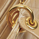 Christian Dior Lady Dior Beige Cannage Quilted Leather Bag