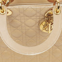 Christian Dior Lady Dior Beige Cannage Quilted Leather Bag
