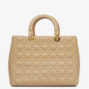 Christian Dior Lady Dior Beige Cannage Quilted Leather Bag