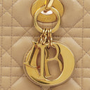 Christian Dior Lady Dior Beige Cannage Quilted Leather Bag
