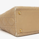 Christian Dior Lady Dior Beige Cannage Quilted Leather Bag