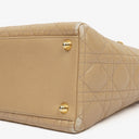 Christian Dior Lady Dior Beige Cannage Quilted Leather Bag