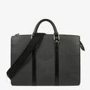 Louis Vuitton Lozan Black Taiga Leather Briefcase Bag
