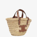 Celine Classic Panier Triomphe Neutral/Brown Raffia Basket Bag
