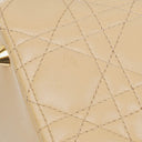 Christian Dior Lady Dior Beige Cannage Quilted Leather Bag