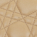 Christian Dior Lady Dior Beige Cannage Quilted Leather Bag