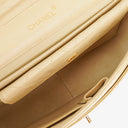 Chanel Classic Single Flap Bag Neutral Beige Quilted Lambskin 24K Gold-Plated Hardware