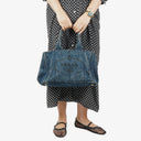 Prada Avio Denim Logo Tote Bag