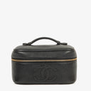 Chanel Black Caviar Leather Vanity Case