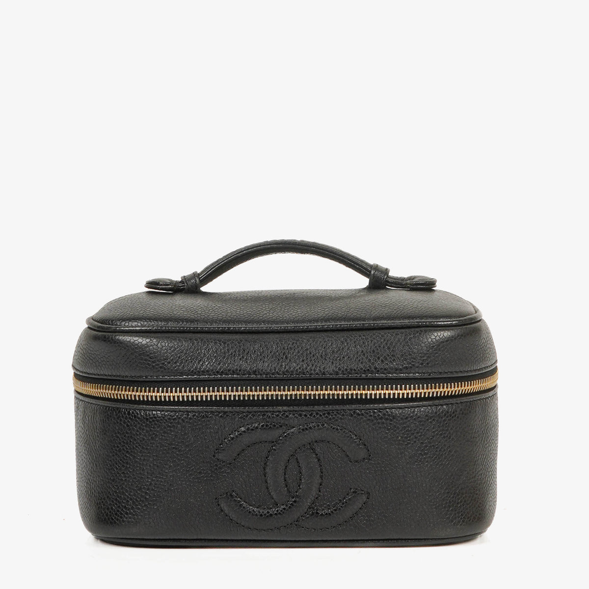 Chanel Black Caviar Leather Vanity Case