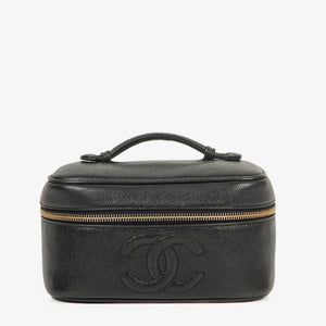 Chanel Black Caviar Leather Vanity Case