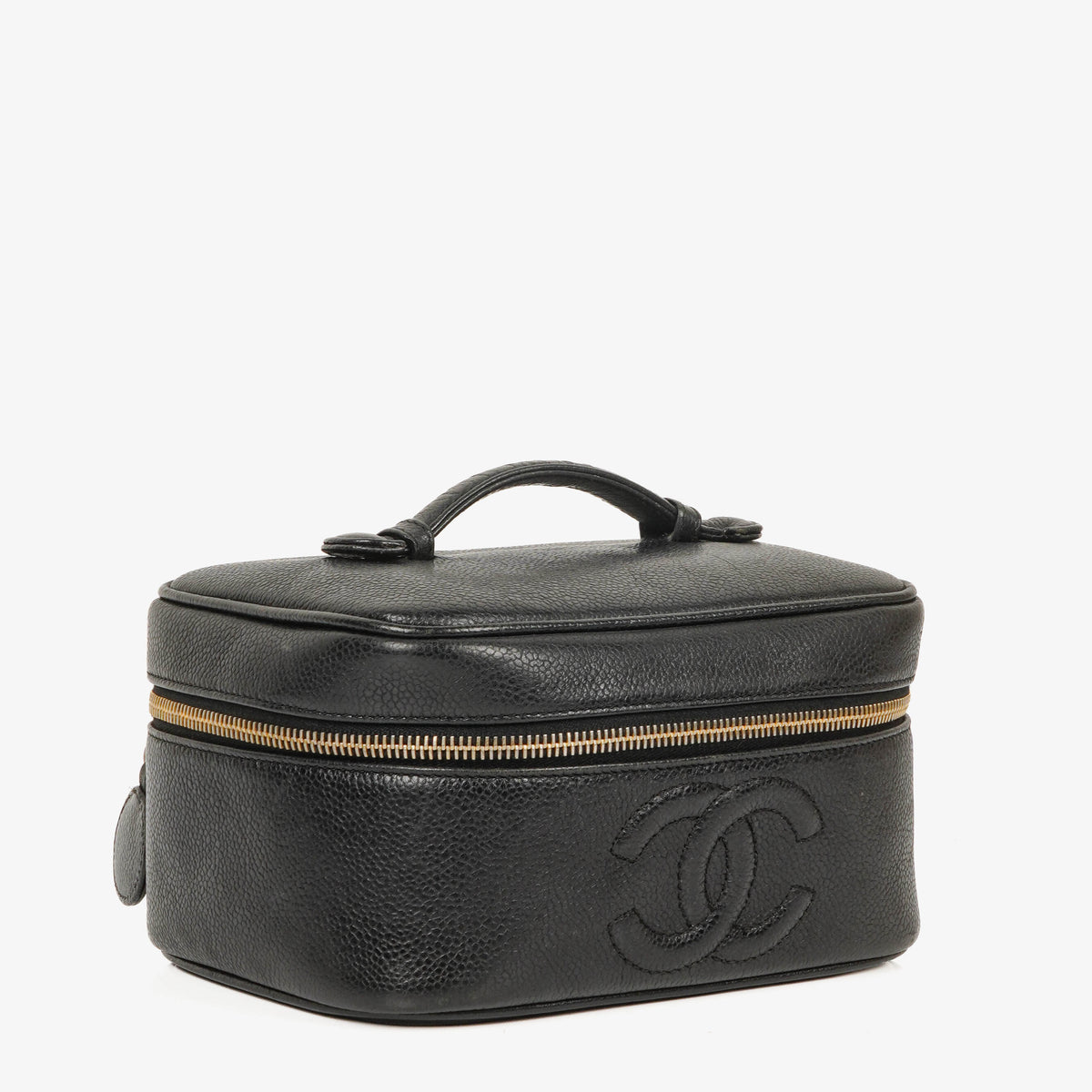 Chanel Black Caviar Leather Vanity Case