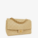 Chanel Classic Single Flap Bag Neutral Beige Quilted Lambskin 24K Gold-Plated Hardware