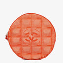 Chanel Red Nylon Round Travel Pouch