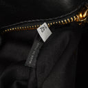 Miu Miu Vitello Black Gathered Patent Leather Satchel Bag